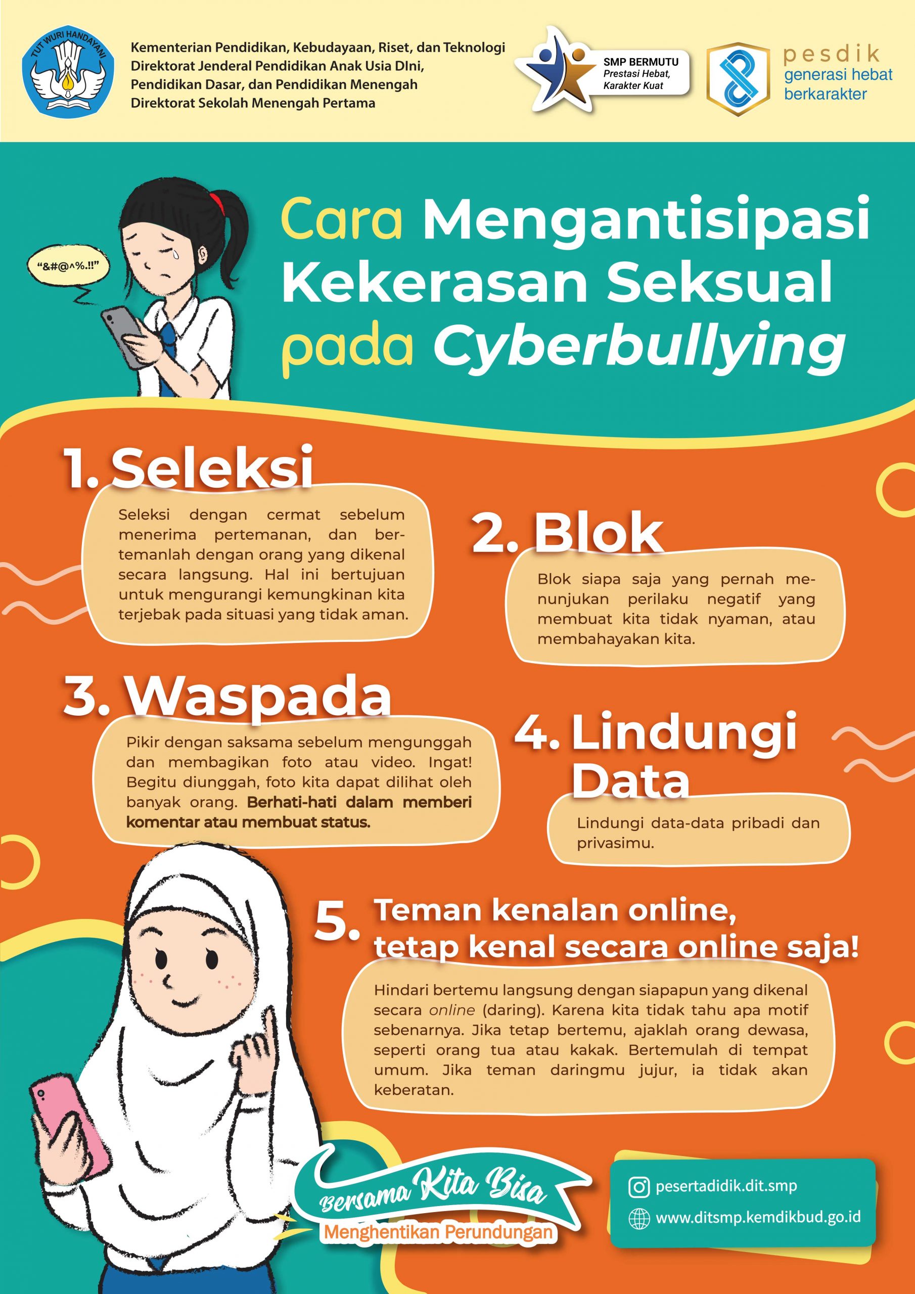 Infografis Cara Mengantisipasi Kekerasan Seksual Pada Cyberbullying Direktorat Smp